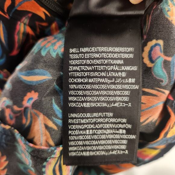 Farm Rio satin Black mini pineapple Jumpsuit size XS - Picture 6 of 6